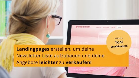 Landingpage erstellen Anleitung und Tools - Frau sitzt am Computer